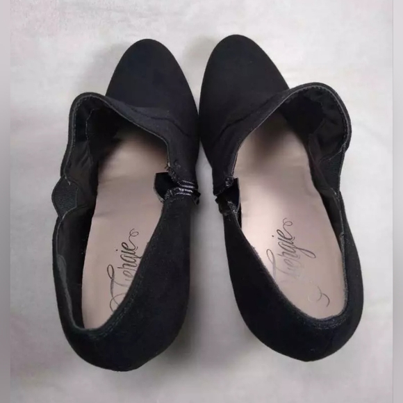 Fergie Womens Cacey Ankle Booties Black Almond Toe Side Zipper 9 M New - Picture 7 of 12